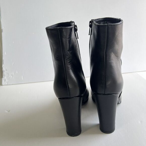 Annabella Boots Women’s Size 8 EU 39 Black Leather Side Zip Block Heel - Picture 5 of 11